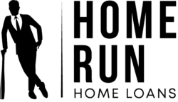 A logo of home run home loans